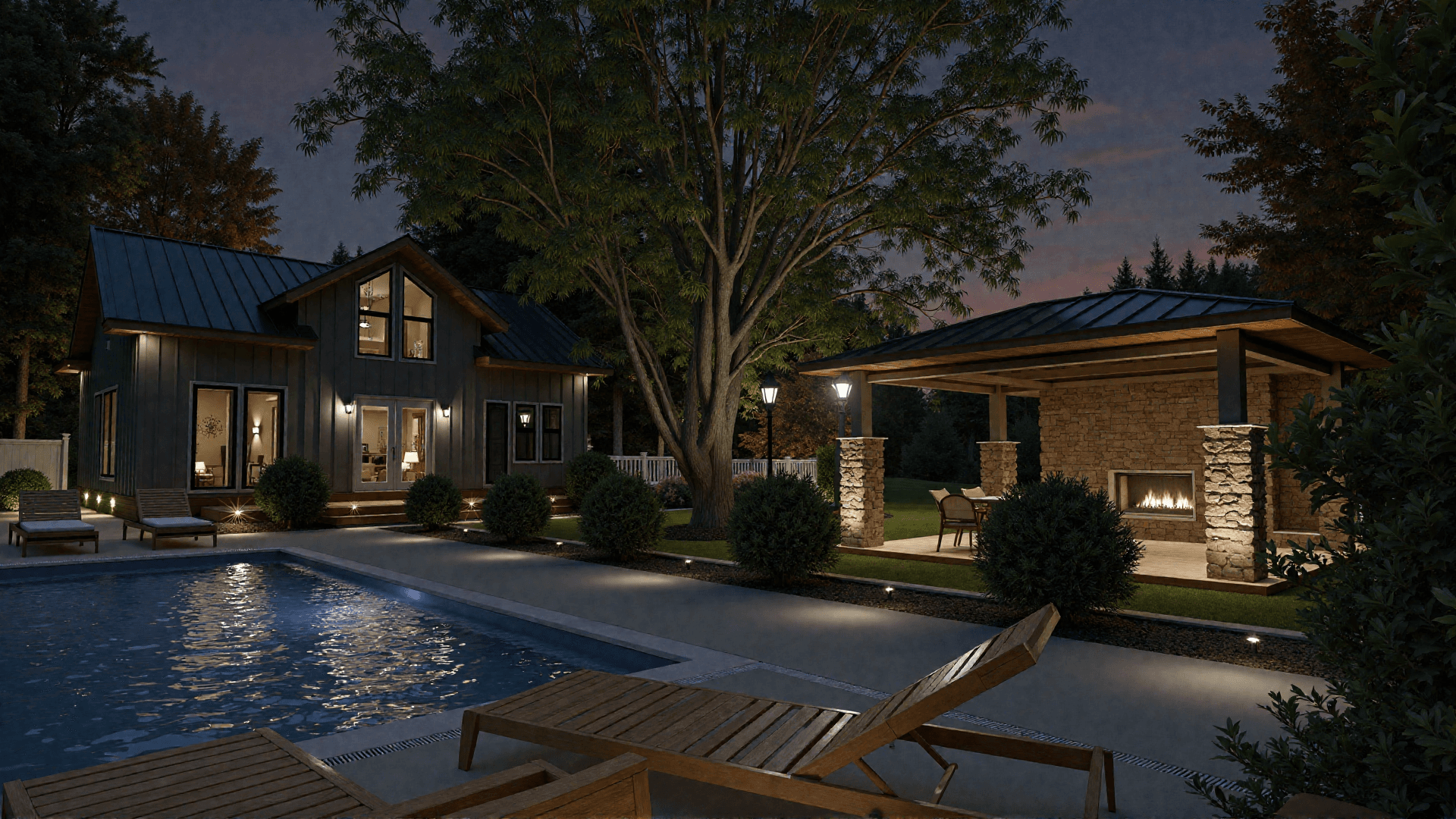 Functional landscape lighting example 1